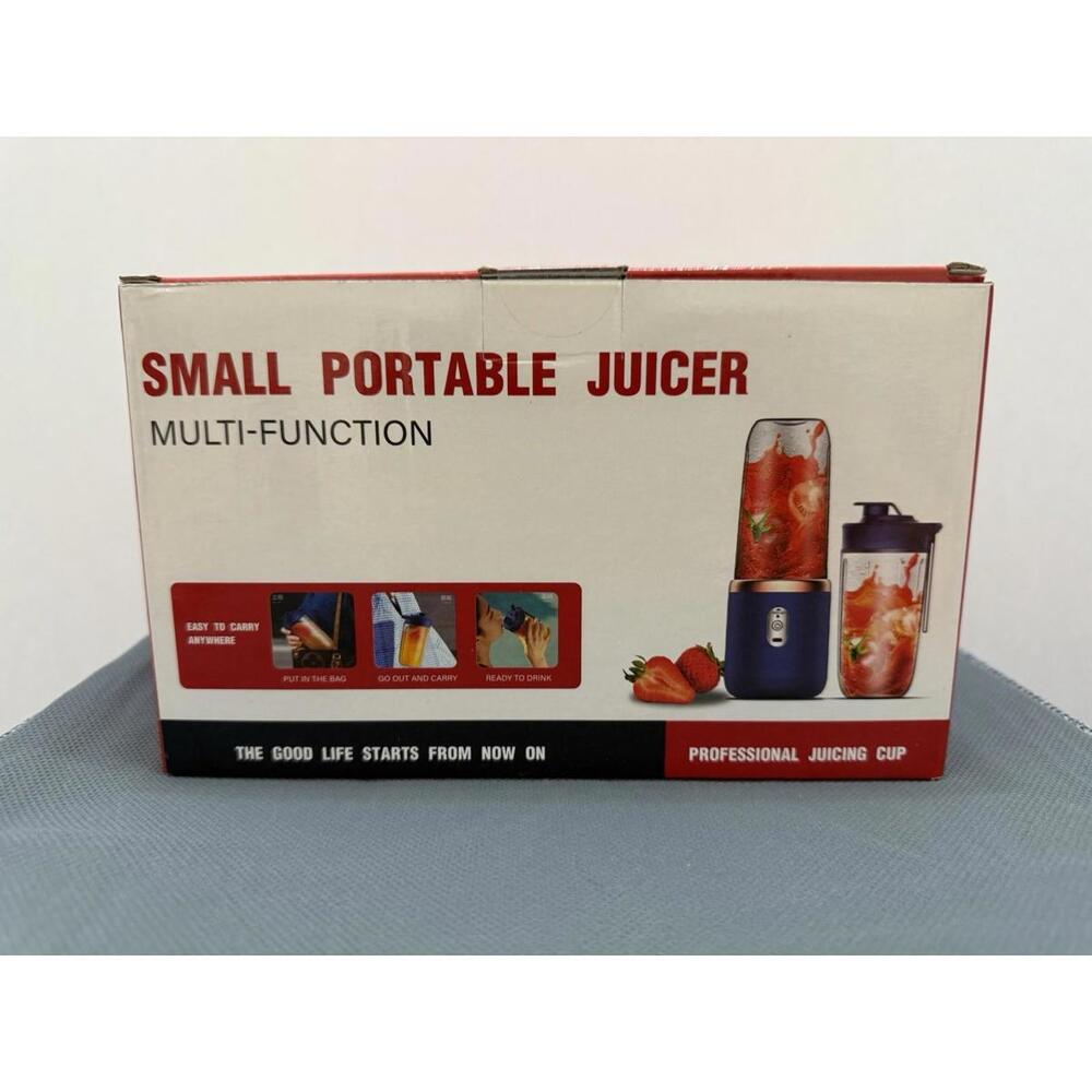 Small Portable Juicer Multi-Function (Blue & Gold) with USB Charging